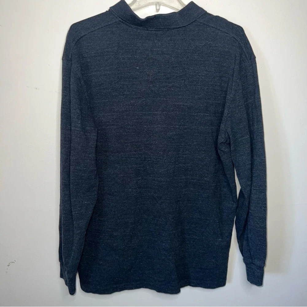 Polo Ralph Lauren Mens Long Sleeved Polo Shirt  Charcoal Heather Cotton Size Lg